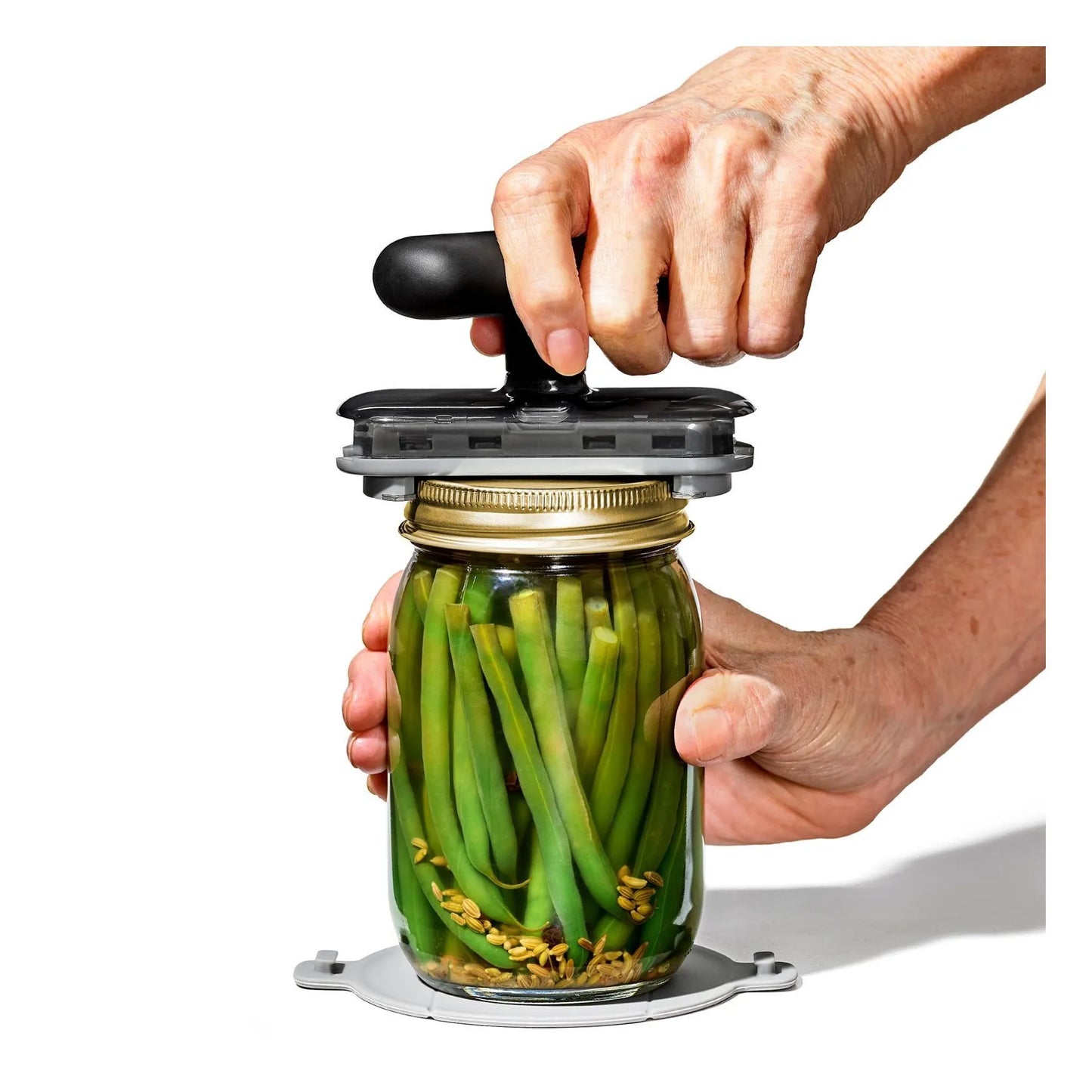 Automatic push-down bottle opener lifestyle photo