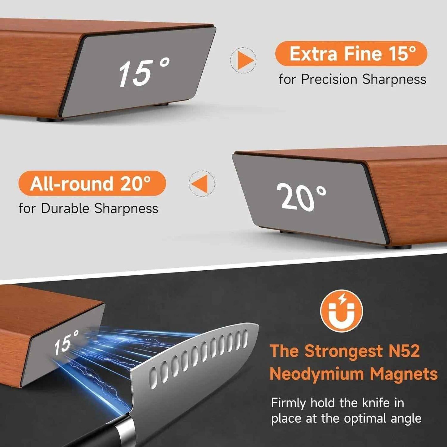 Professional Rolling Knife Sharpener Kit Magnetic 15/20° Diamond Sharpening Tool