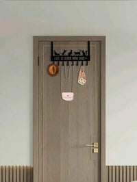 Over-The-Door Cat Organizer – 8 Multi-Purpose Hooks for Coats, Bags & Towels – Space-Saving Wall & Door Mount Storage