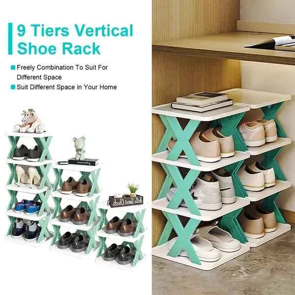 9-Tier Vertical Shoe Rack – Space-Saving Narrow Shoe Organizer for Entryway & Closet