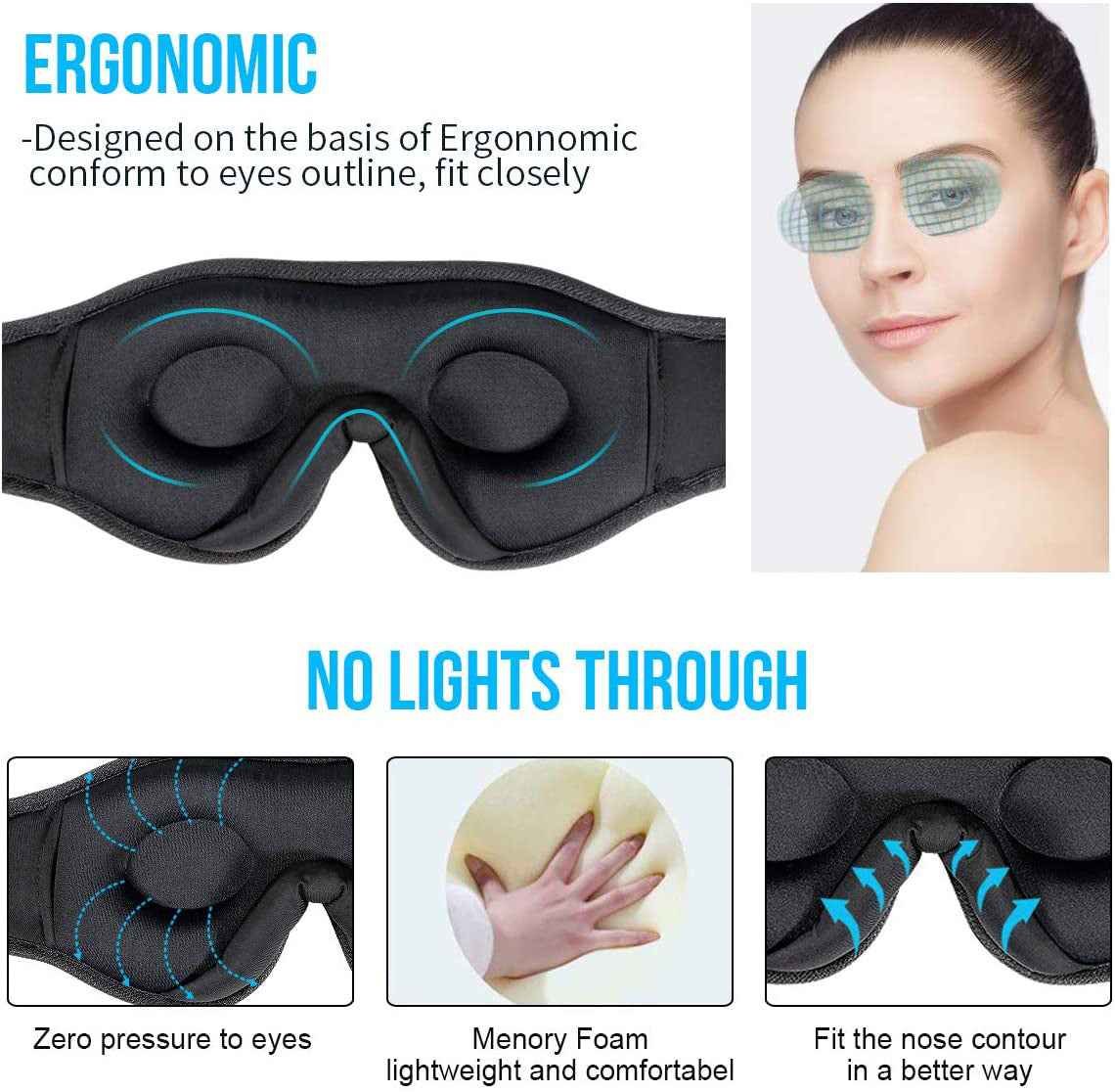 Ultimate Sleep Therapy Mask – Wireless Stereo Headphones & Total Blackout