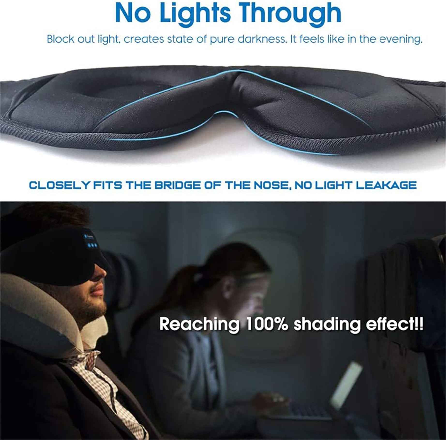 Ultimate Sleep Therapy Mask – Wireless Stereo Headphones & Total Blackout