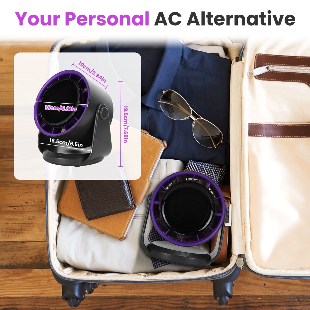 Rechargeable desk fan wall mounted