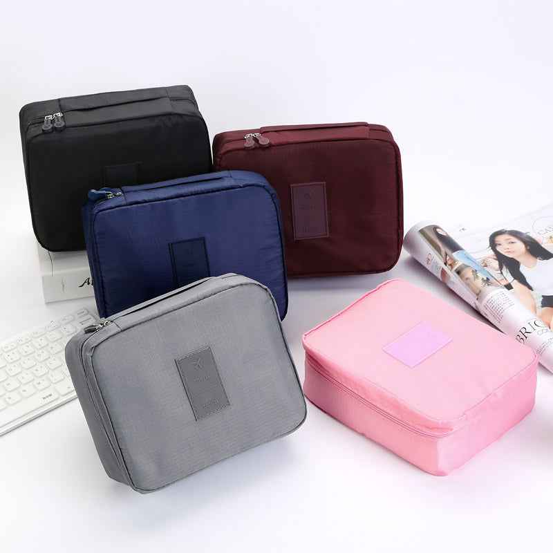 Large Capacity Travel Makeup Bag - Waterproof Portable Toiletry Organizer with Dividers & HandleOpción 2 (Enfocada en tendencias): Open-Flat Portable Cosme