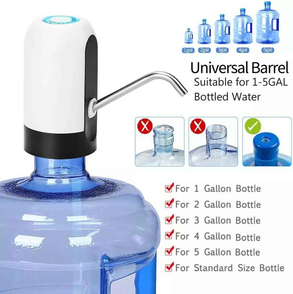Electric Water Dispenser Pump for 5-Gallon Bottles – USB Rechargeable