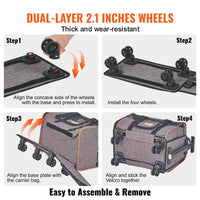 Airline approved rolling pet carrier interior view up to 22 lbs