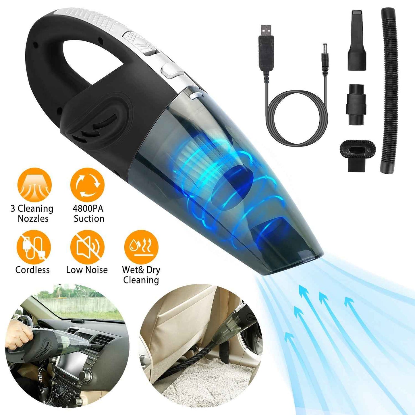 Cordless Handheld Vacuum – Strong Suction for Pet Hair & Daily Messes