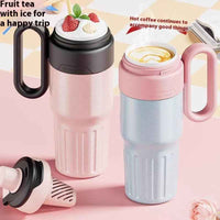 780ml Gradient Stainless Steel Thermal Cup - Dual-Drink Insulated Tumbler with Straw & Lid