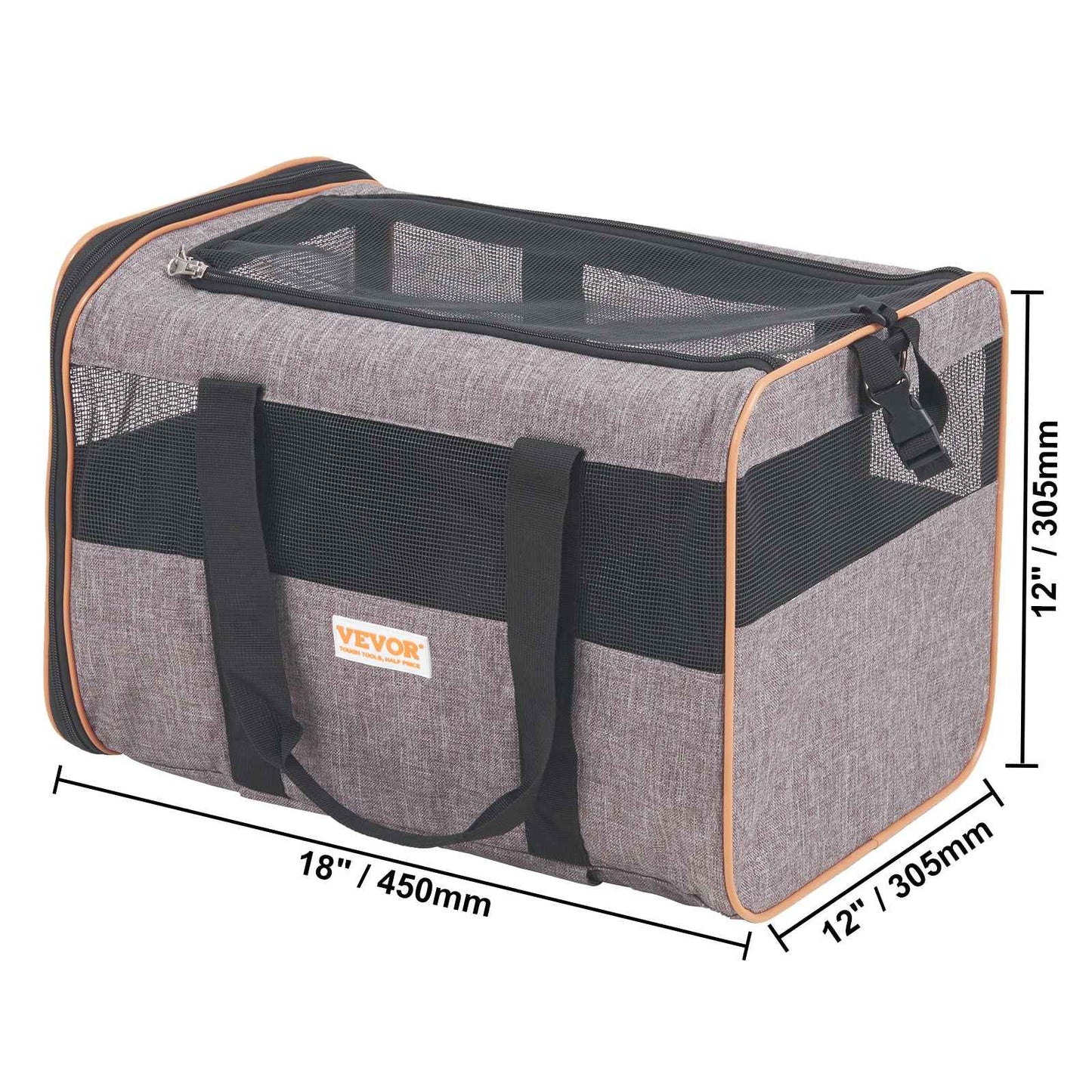 VEVOR Pet Carrier with Wheels | Airline Approved Rolling Dog & Cat Carrier (Up to 22 Lbs) – Premium Grey