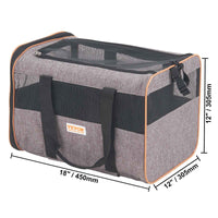 Dog and cat travel carrier with wheels and ventilation mesh panel