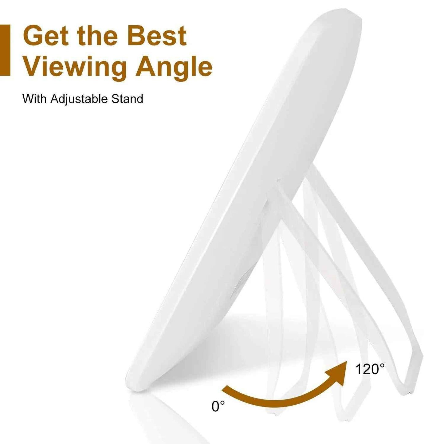Vanity Mirror with 40 LED Lights – 3 Modes, Rechargeable, Foldable Desk Mirror