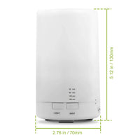 White essential oil diffuser with light and mist settings, compact modern home decor