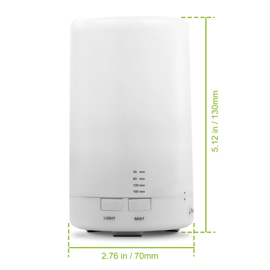 AuraGlow: 7-Color LED Ultrasonic Aroma Diffuser