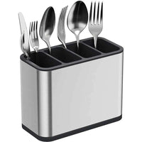 Stainless Steel Cutlery Holder | 4-Compartment Kitchen Utensil Organizer | Easy to Clean