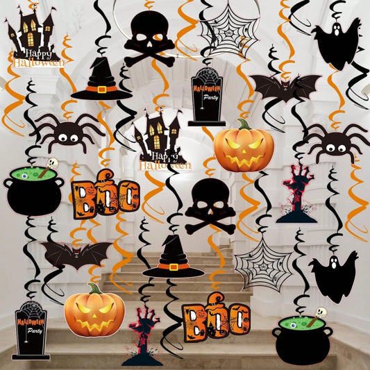 36 Pcs Halloween Hanging Swirl Decorations