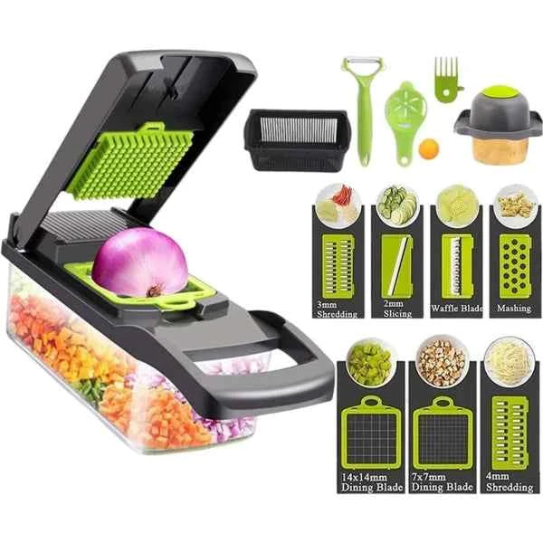 16-in-1 Vegetable Chopper | Professional Onion Chopper & Multi-Function Food Slicer | Easy to Clean
