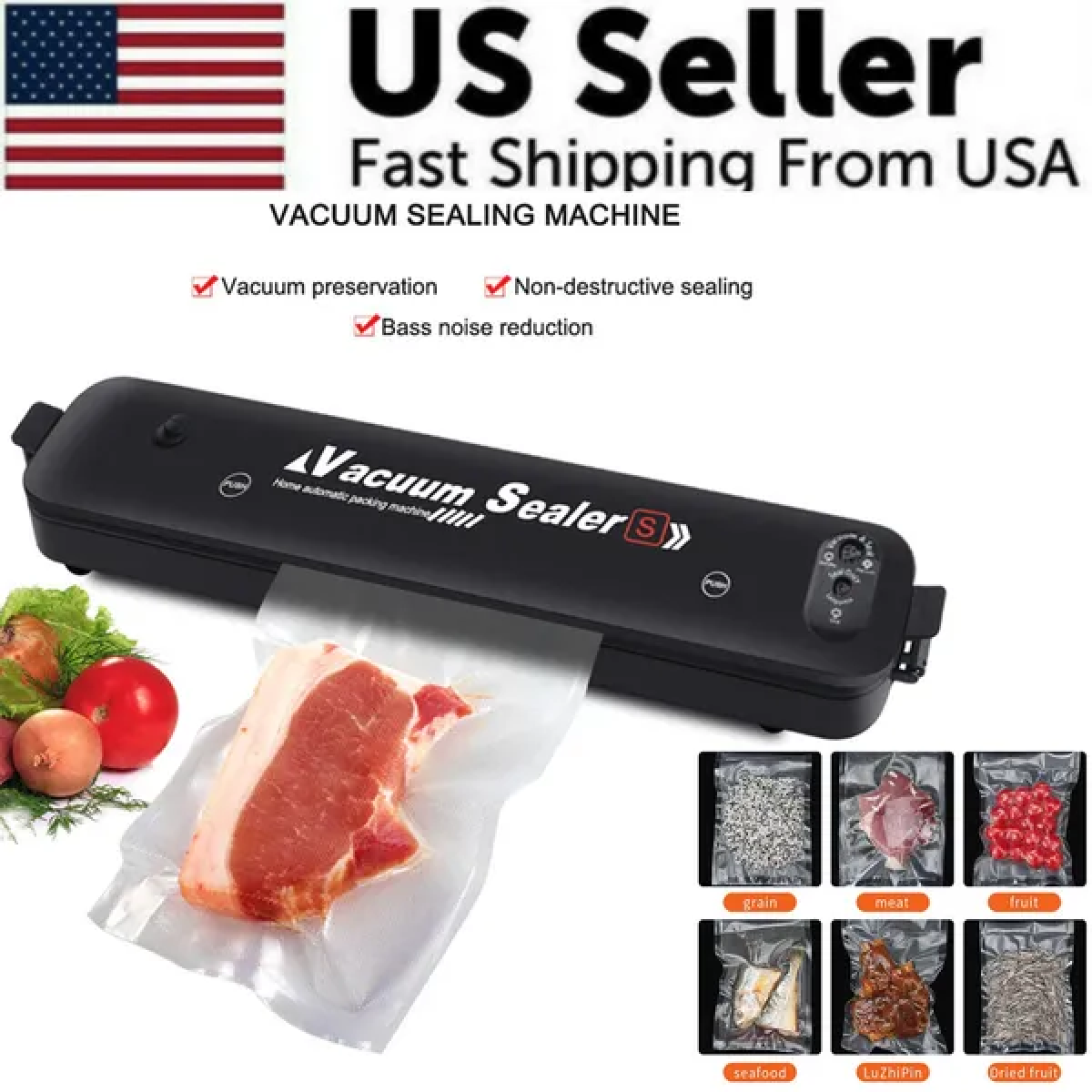 Vacuum sealed meat in bag