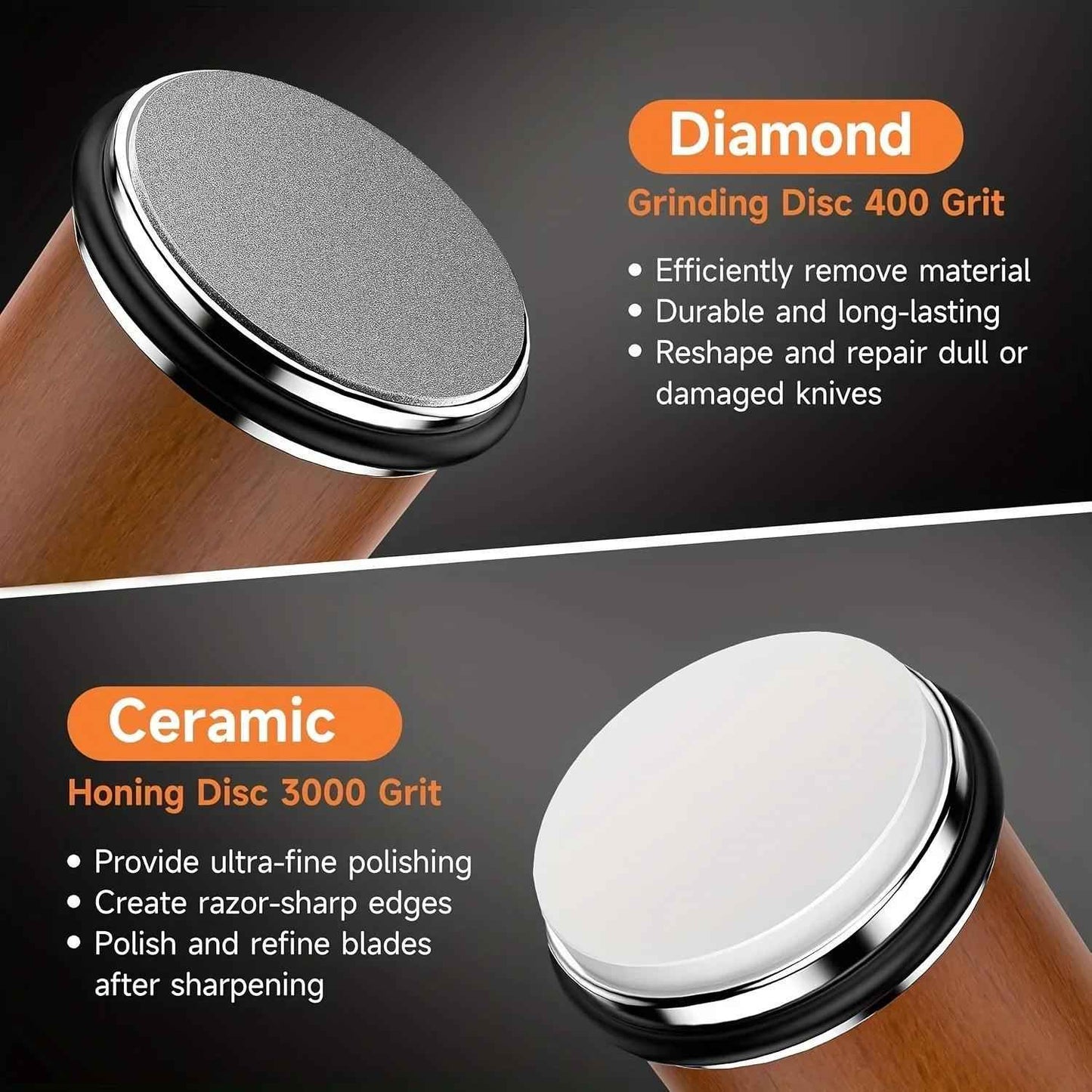 Professional Rolling Knife Sharpener Kit Magnetic 15/20° Diamond Sharpening Tool