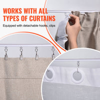 Curtain track sliding connectors close-up