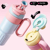 780ml Gradient Stainless Steel Thermal Cup - Dual-Drink Insulated Tumbler with Straw & Lid