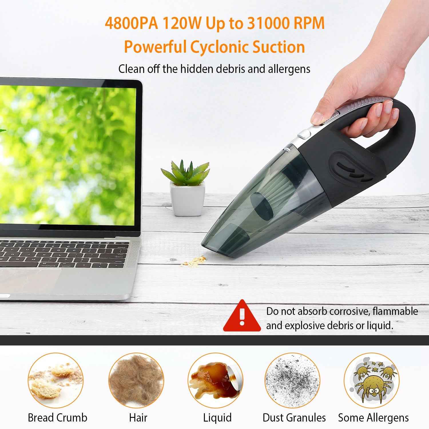 Cordless Handheld Vacuum – Strong Suction for Pet Hair & Daily Messes