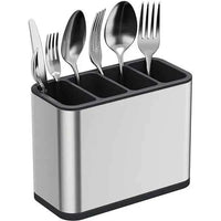 Stainless Steel Cutlery Holder | 4-Compartment Kitchen Utensil Organizer | Easy to Clean