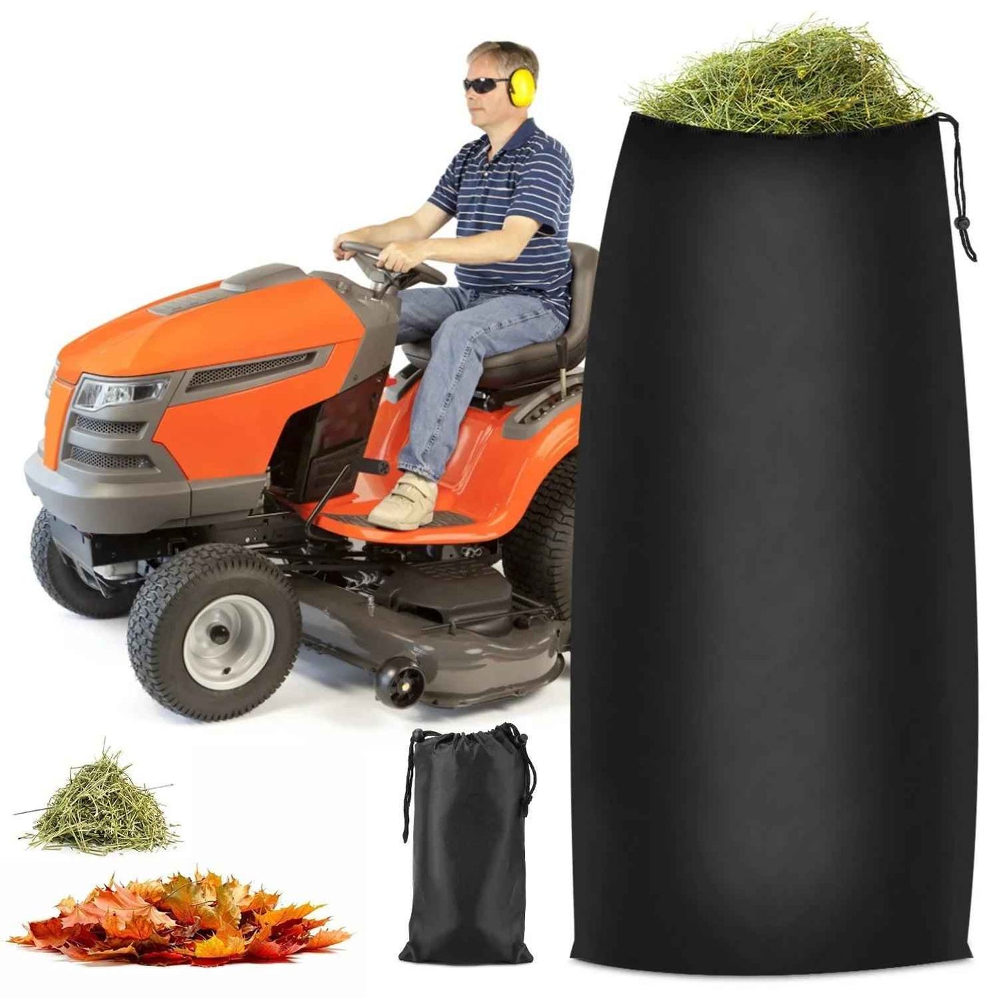 54 Cubic Feet Lawn Tractor Leaf Bag - Heavy Duty Universal Riding Mower Grass Catcher