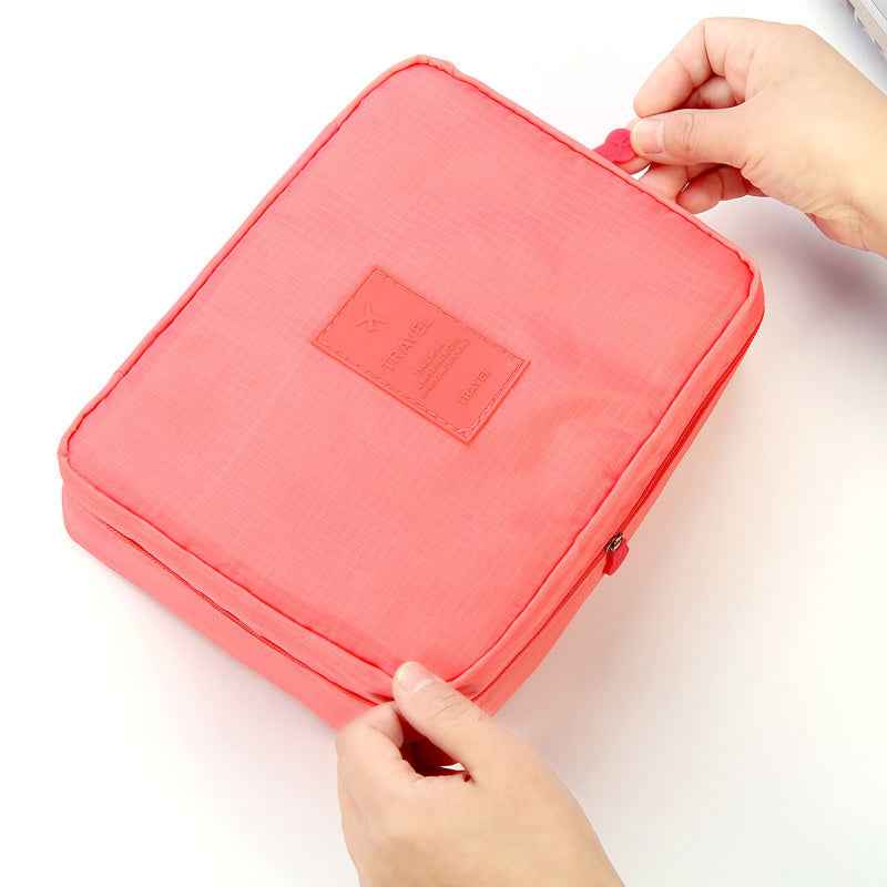 Large Capacity Travel Makeup Bag - Waterproof Portable Toiletry Organizer with Dividers & HandleOpción 2 (Enfocada en tendencias): Open-Flat Portable Cosme