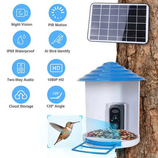 Smart Solar Bird Feeder with HD Camera