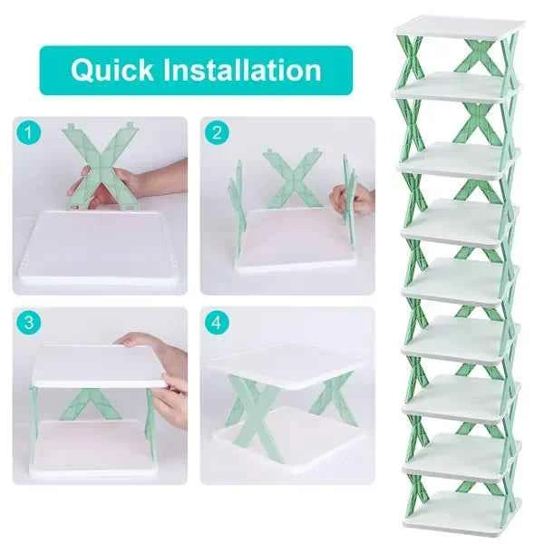 9-Tier Vertical Shoe Rack – Space-Saving Narrow Shoe Organizer for Entryway & Closet