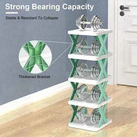 Shoe organizer narrow design close up tier detail