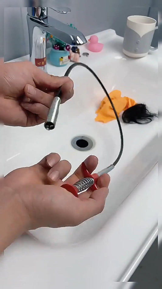 60cm spring drain snake clearing a kitchen sink clog